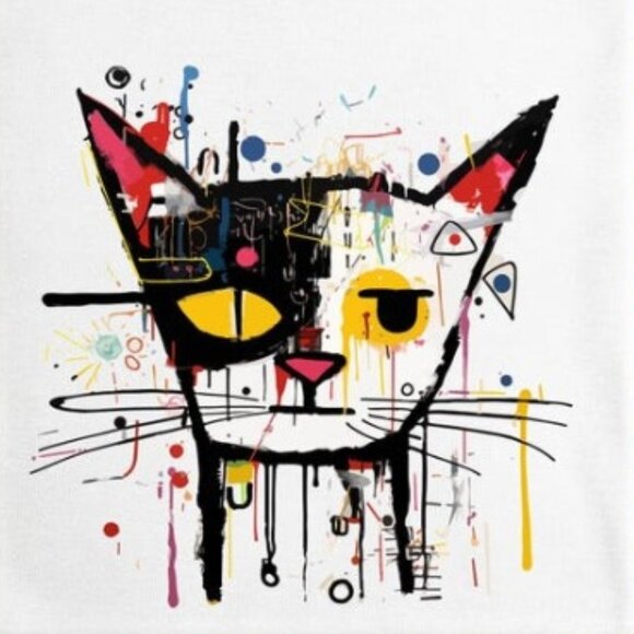 Funny Graffiti Cat Art Shirt, Trendy Cat Shirt, Funny Cat Shirt - Picture 2 of 4